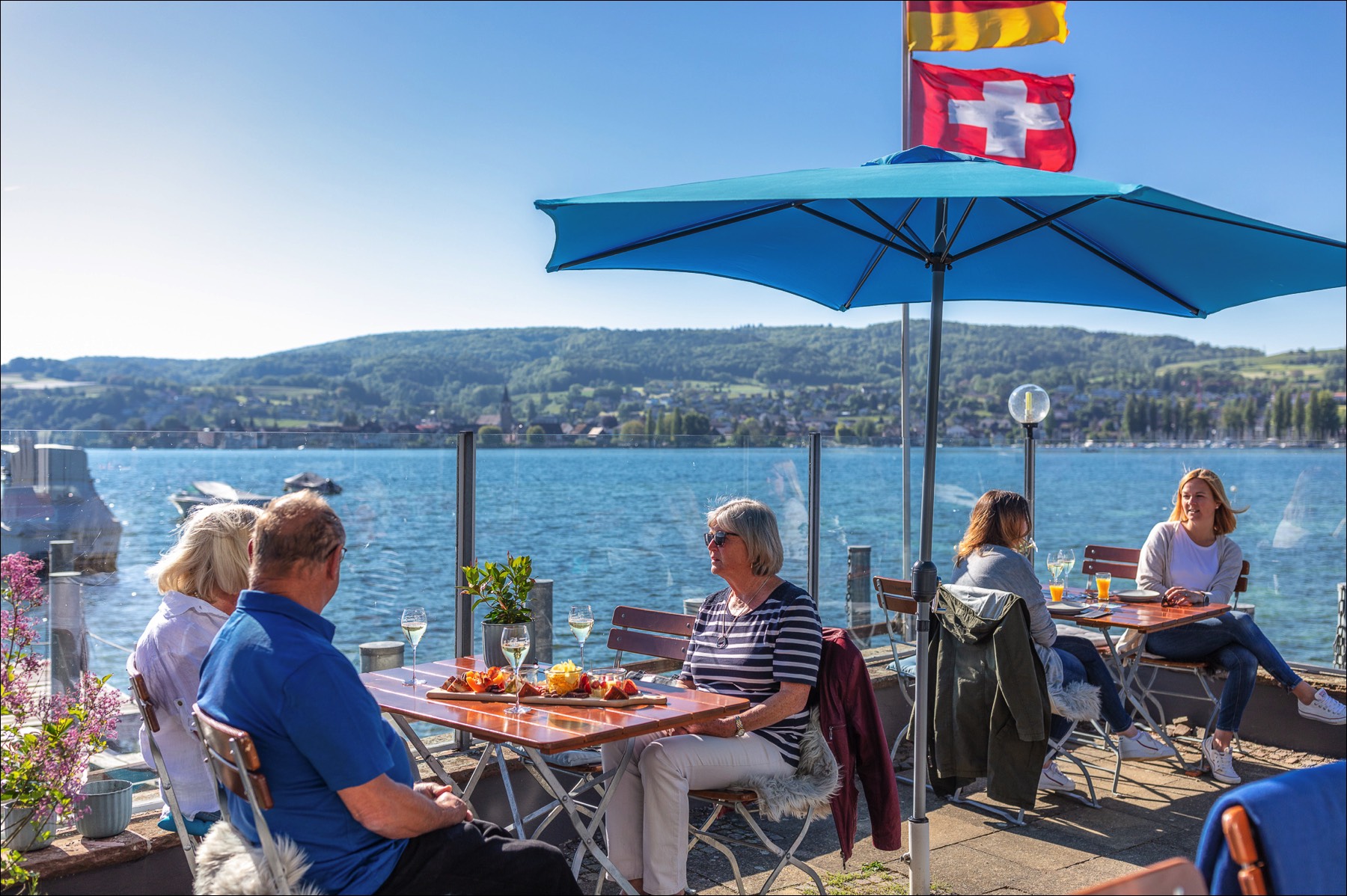 Hotel stern, cafe terrasse, hemmenhofen, bodensee